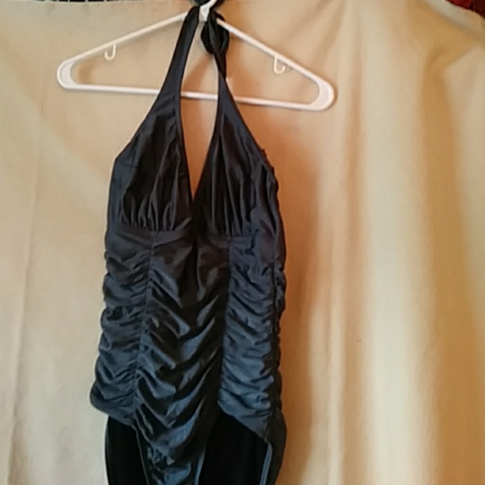 Aerin Rose black one-piece halter swimsuit-sz 6
